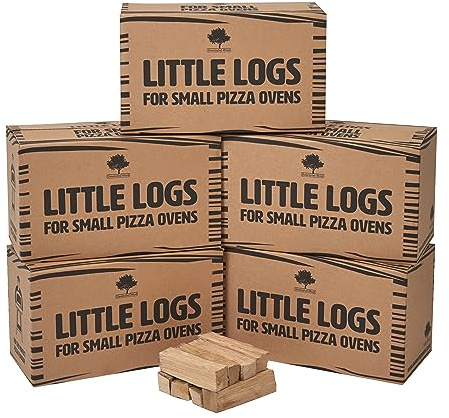 5 x Small Logs for Pizza Ovens. Kiln Dried Oak 15cm Long. Premium Hardwood Pizza Oven Logs - Hand Packed in Wales for Optimal Flavour - 4.5KG (5 Boxes)