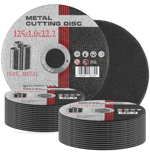25x Skärskivor Kapskivor Metall 125mm x 22,2 x 1,0 mm Metallskärskivor Rostfritt Stål Plåt Vinkelslipar Elverktyg Vinkelslip Flexskivor Tunn