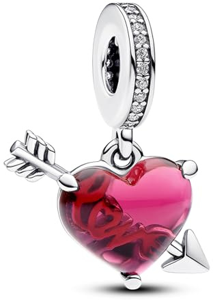 Rimgoris Breloque en argent sterling 925 pour femme, bracelet, collier, piercing en forme de cœur, flèche famille pour toujours brillant, symbole éternel, serrure et clé en forme de cœur, I LOVE YOU