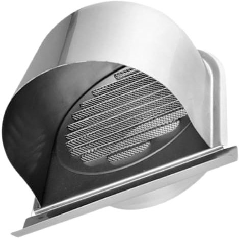 CAXUSD Rejilla De Ventilación u Tipo De Acero Inoxidable 100mm De Ventilación Para Campana Extractora Rejilla De Escape Exterior Antiviento y Antilluvia