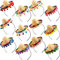 12 diademas de sombrero mexicano para fiesta mexicana con flecos de bola, sombrero del Cinco de Mayo, diadema para decoración mexicana, fiesta Luau, accesorios para fotos