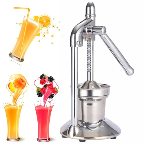 Presse-agrumes Manuel, Presse-agrumes En Acier Inoxydable, Base Épaisse Et Stable, Professionnel Amovible Et Lavable Pour Citron, Agrumes, Grenade