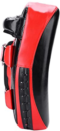 Muay Thai boxning sparkar kurvdyna, spark strejk, justerbara handfötter målstansträning med dämpande effekt för armbågar sparkar och knän (svart röd)