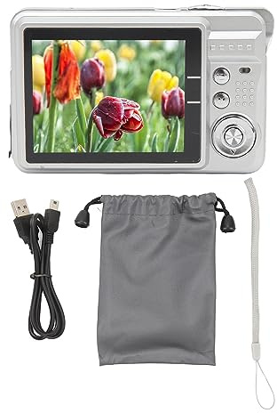 4K digitalkamera för tonåringar 48MP HD 2,7 tums TFT-skärm 8X zoom Autofokus Anti Shake Pocket Kompaktkamera för resefotografering Vloggning Silver