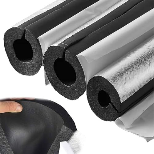 Frostschutzisolierrohr für Den Außenbereich, Rohrisolierung, Selbstklebendes Schaumstoffschlauch, ID 22-120mm Flexibler Rohrdämmung, Wasserdichte Isolierschlauch, 95cm Länge / 20mm Wandstärke(ID 120 m