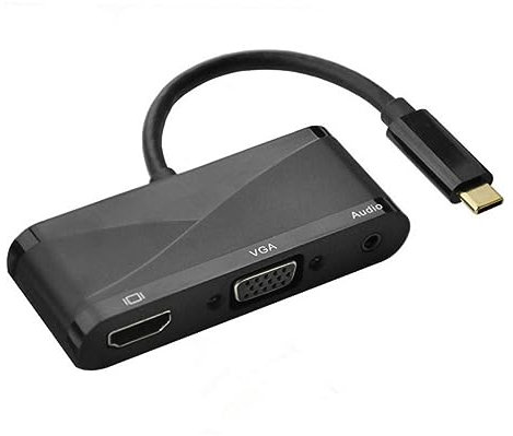 OSALADI Cable Adaptador USB Tipo c Vga Convertidor USB c Vga Compatible con Pro Pc Color Negro