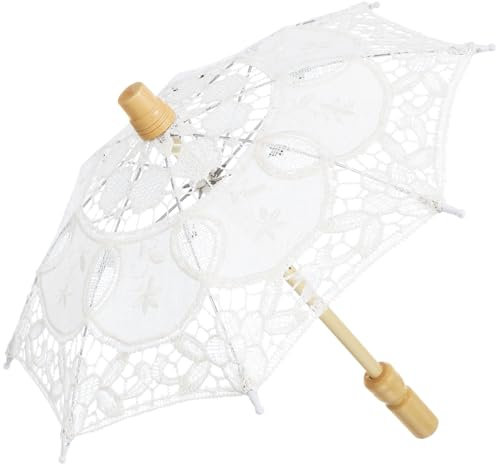 MOBUTOFU 4stücke Hochzeitsregenschirm Mit Spitze Und Eleganter Baumwoll-parasol Für Braut Und Hochzeitsfotos Für Fotorequisiten Und Teepartys
