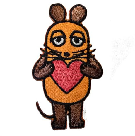 Mono-Quick Maus Sendung Mit Der Maus Aufnäher zum Aufbügeln 7,5 x 4 cm Bügelbild für Kinder Mädchen mit Lieblingstier Wild, Bügelpatch Patches Bügelflicken