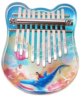 Kalimba Instrument Kalimba 10 Tasten, Professionelles Daumenklavier, Acryl, Kalimba-Form, Fingerklavier, Musikinstrument(Style 4)
