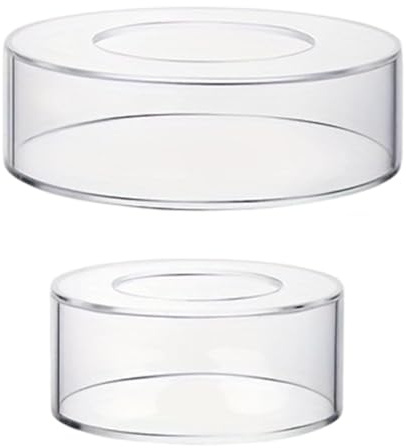 Baoblaze Clear Acrylic Cake Stand Cake Box Fillable Transparent Cylinder Stand Cupcake Dessert Stand for Birthday Party Supplies Decor