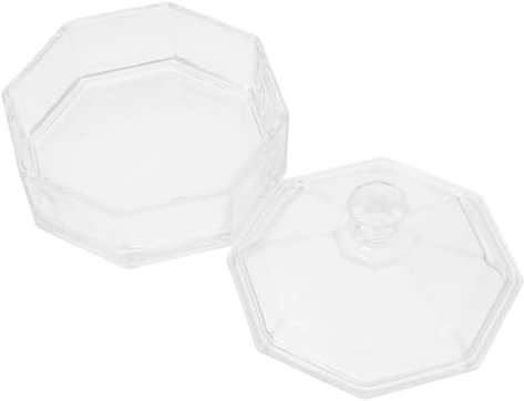 EXHUMKY Verre Plat Avec Couvercle Transparent Bocal à Bonbons Et Biscuits Pot à Condiments Décoratif Pour Buffet Fête Mariage Maison