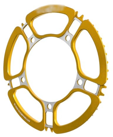 GBYUHAIJUN Kettenblatt,Kettenrad 47/53/56T Kettenblatt Kettenradscheibe mit Schild 130 BCD Legierung BMX Kettenblatt Klappfahrrad BMX Kettenblatt Fahrrad Kurbelgarnitur Zahn(53T,Yellow)