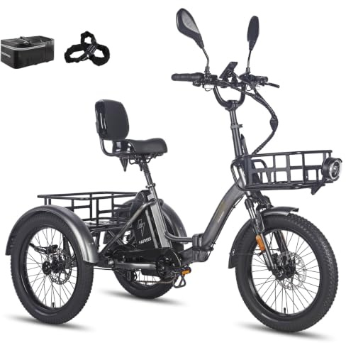 Fafrees Elektro Dreirad, E-Bike Klapprad 48V 23.45Ah Akku, E-Bike Dreirad für Erwachsene 20 * 3.0 Zoll, Hydraulischer Bremsstarter, F20 Mate
