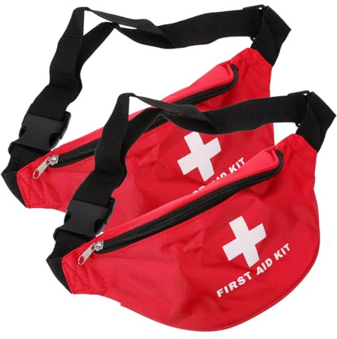 ibasenice 5 Sätze Erste -Hilfe -Tasche Reisemedizinbeutel Tasche Für Medizinische Geräte Aufbewahrungstasche Für Gehhilfen Leere Arzttasche Notfalltasche Leer Rot Nylontuch 2 Stück * 5