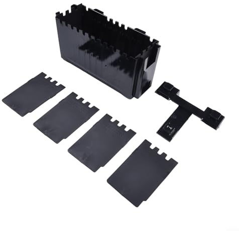 Scatola per esche da pesca verticale inserita con fori di scarico, accessorio in plastica compatibile con scatola MEIHO per asciugare paillettes e esche dure, nero, 20 x 11 x 3 cm (L)