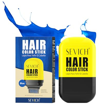Sevich Crayon de coloration spécialement conçu pour des réparations rapides sur la racine et les mèches, convient aux couleurs claires et partielles, séchage rapide et facile à nettoyer, 28 ml, bleu