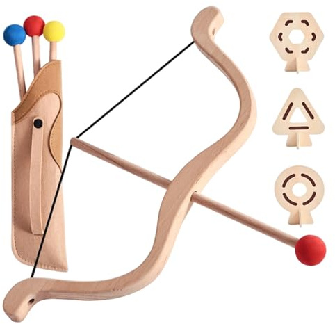 Set arco e frecce per bambini, arco e frecce in legno, set di tiro con l' per bambini da interno da esterno, include 3 3 bersagli per, ragazzi ragazze, di tiro con l'ar
