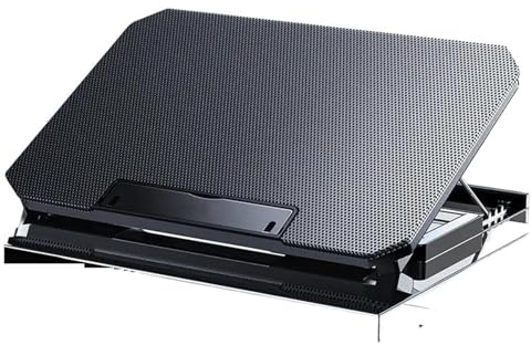 Base Refrigeradora Portatil Gaming Ventilador Enfriador para Ordenador portátil, Pantalla Led, Dos Puertos USB, 2600RPM, Almohadilla de refrigeración para portátil Enfriador para computadora portátil