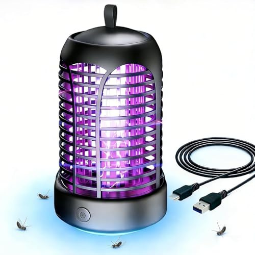 5W elektrisch Insektenfalle Mückenlampe,3800V Mückenlampe Mit LED-Licht, Insektenvernichter Elektrisch,Wasserdicht IPX4,für Insekten,Fliege,Spinnen