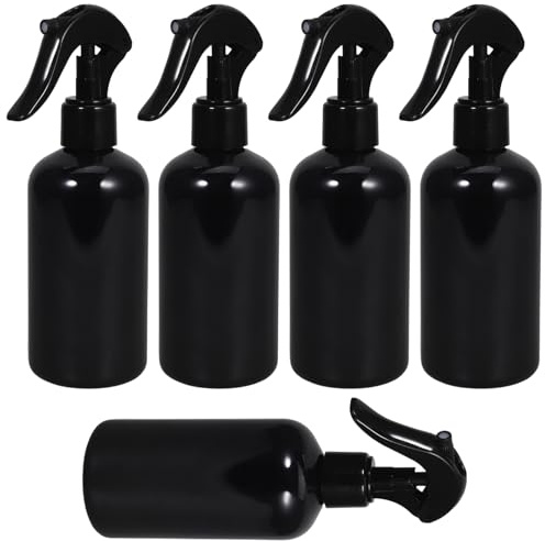 SEWACC Botella Pulverizadora de Plástico Negra de 250 Ml Pulverizador de Agua para Jardín Set de 5 Unidades Diseño y Fácil de Rellenar para Riego y Uso Doméstico