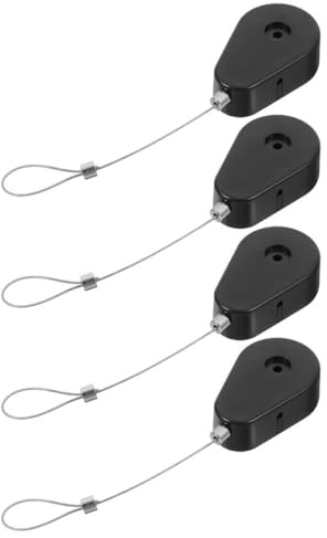 MUELODSIC Set 4 Custodie per Cavi Retrattili Antifurto in Filo D’Acciaio Lucchetto Custodia Telescopica Anti-Perdita da 1 Metro Protezione Sicurezza per Ambienti Industriali Domestici e