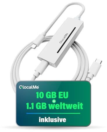 GlocalMe UniCord Pro WiFi 6 Mobiler WLAN Router, 100W Typ C Schnellladekabel für Carplay, 4G LTE Router für Handy Laptop, Auto, Mobiler Hotspot mit Abdeckung in 200 Ländern, SIM-frei, bis zu 8 Geräte