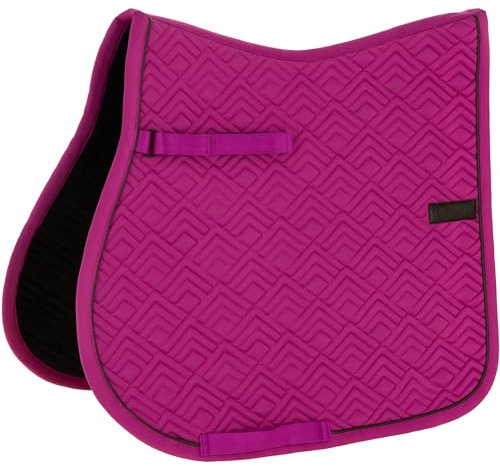 Covalliero - Schabracke FS26 – anatomische Pferde-Schabracke mit Sattel- & Gurtschlaufen – stoßdämpfend & atmungsaktiv – Light Berry – Pony Vielseitigkeit