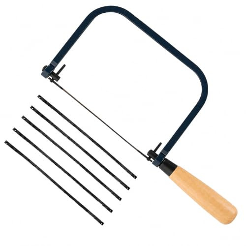 Coping Saw Frame Set with 5 Replacement Blades for Wood, Metal & Plastic