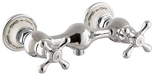 PaulGurkes Nostalgie Duscharmatur Zweigriffmischer Retro Mischbatterie Antik Retro Landhausstil Keramik Badarmaturen Duschmischer Duschhahn