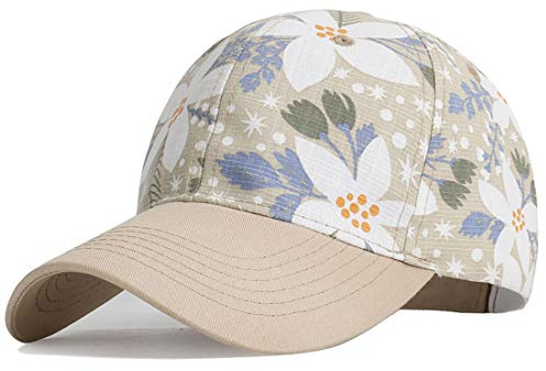 Yixda Damen Blumen Baseball Cap Verstellbar Basecap Tennis Golf Sport Kappe