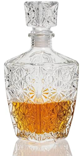 Sareva Carafe à whisky en verre transparent, capacité de 85 cl.