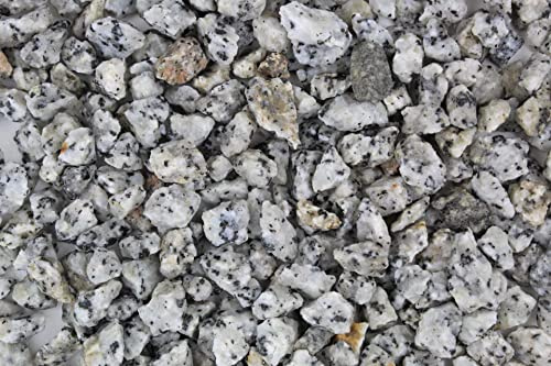 Ziersplitt Granitsplitt grau 10-16 mm 25 kg Sack Salz & Pfeffer Splitt Gabionenfüllung Deko Garten Wegesteine