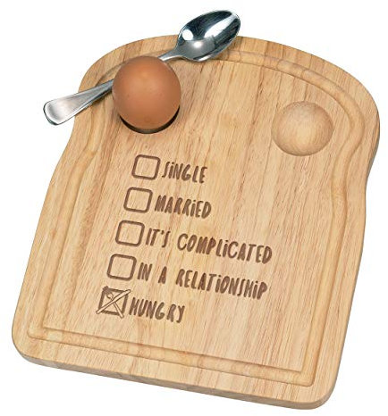 Individual Married Hambre Desayuno Dippy Huevera Tabla Madera