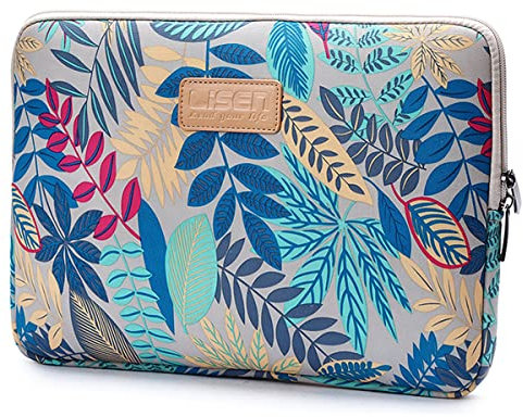 fdsmall Laptoptasche Schutzhülle Wasserdicht Neoprene, Laptop Sleeve Case Laptophülle Notebook Hülle Tasche für Acer/Asus/Dell/Lenovo/HP/Samsung (graue Blätter, 15,6 Zoll)