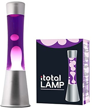 I-TOTAL - Flüssige Lavalampe 40 CM (Lila Weiss Gravity Silver)