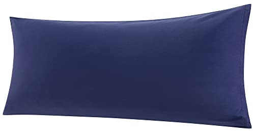PiccoCasa Bolster Pillow Case Cotton Body Pillow Cover 1 Pack, Navy 4ft | Zipper Closure Body Pillow Cover, Pillowcases for Bedroom Use