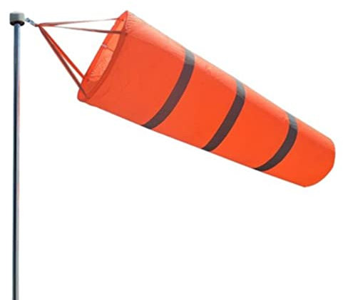 SPORTARC 60 cm orange Flughafen-Windsack, Ripstop-Polyester, Windmessung, Sockentasche für den Außenbereich