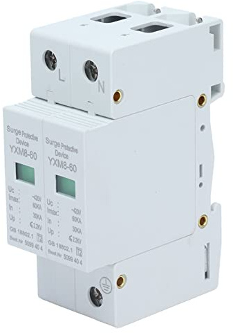 BuyWeek Överspänningsskydd, 2P 30KA till 60KA överspänningsskydd AC 220 V överspänningsledare husöverspänningsskydd