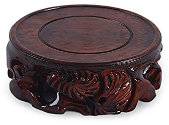 KIZQYN Bonsai Display Stands Wooden Vase Base Hand-Crafted Oriental Vase Stand Accessories Decor/Fish Bowl Display Stand (1.9 Inches High) Ornament Base (Size : Small)