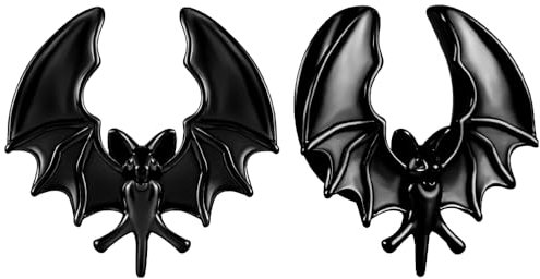 Vankula Ohr Tunnel 1 Paar Saddles Flesh Plugs Gothic Fledermaus Edelstahl für männer damen Ohrpiercing Gestreckte Schmuck 16mm(5/8) Schwarz