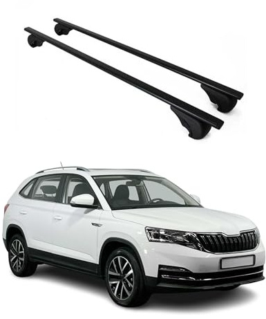OMAC Dachträger für Skoda Kamiq 2019-2026 Stahl 2 Stangen Schwarz | Abschließbar, bis 75 kg Traglast, Querträger, Grundträger