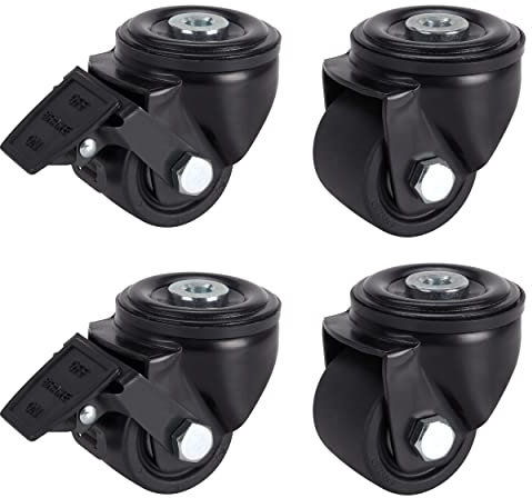 Dörner + Helmer 4er Set Schwerlastrollen Kunststoff 65mm, Rückenloch 13mm, Rollenmix, Tragkraft 500 kg/Set