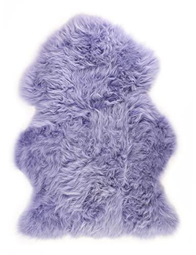 Lambland Single Size British Lilac Purple Sheepskin Rug – Luxuriously Soft, Genuine Sheepskin
