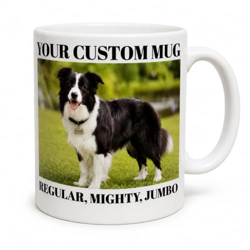 Personalised Mug with Photo and Text On Both Sides - 11oz Coffee Cup - Customised Gift for Mother Father Grandad Women Wife Husband Lover - Present for Birthday Christmas Valentine