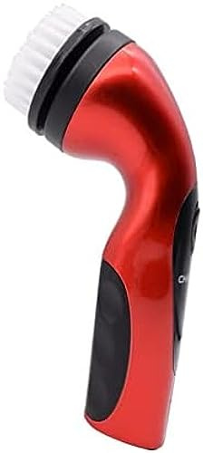 Spazzola per Scarpe Elettrica per Macchina Lustrascarpe, Spazzola per La Pulizia Pulitore per Scarpe Portatile con 5 Testine per La Pulizia del Divano di Borse per Scarpe,Rosso,Taglia Unica,outsta