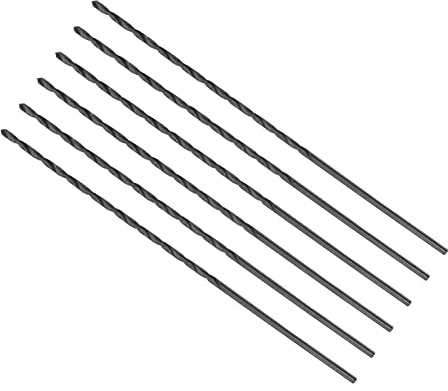 CoCud Drehbohrer 1mm Bohren Durchmesser Schwarzoxid Hochleistungsstahl Extra Lang Gerade Schaft - (Verwendung: für Edelstahl Legierung Metall) 6Stk