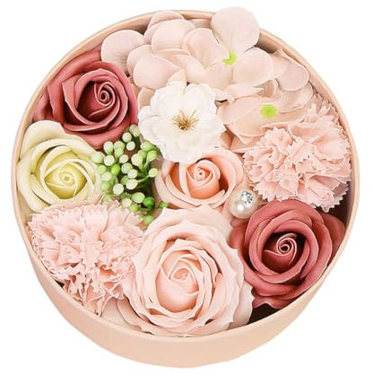 REYOK Caja de regalo de flor de jabón de rosa artificial,pétalo de rosa perfumado para baño, decoración de flores para regalo de flores para boda, día de la madre, día de San Valentín,día del maestro