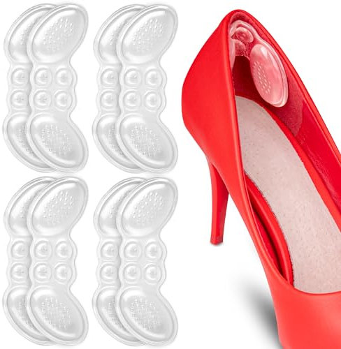 SULPO Coussinet talon chaussure en gel - 4 paires - semelle chaussure trop grande - protection talon silicone - semelle talon - protège talon - anti ampoule - patch réparation chaussure - adhesive