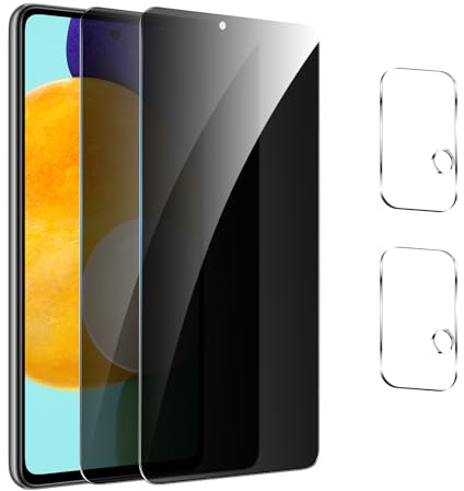 【4 Stück】 Sichtschutz Schutzfolie für Samsung Galaxy A51,Privacy Panzer Schutz glas，[2* Anti-Spy Schutzglas + 2* Kameraschutz] Anti-Peeping Sichtschutzfolie，Anti-Spy Schutzglas