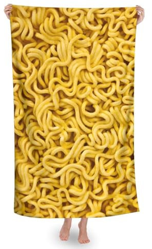 Strandtücher, Textur Der Ramen-Nudeln Campingtücher Tragbares Duschtücher Mikrofaser Saunahandtuch Für Reisen Fitness Spa 80X130Cm
